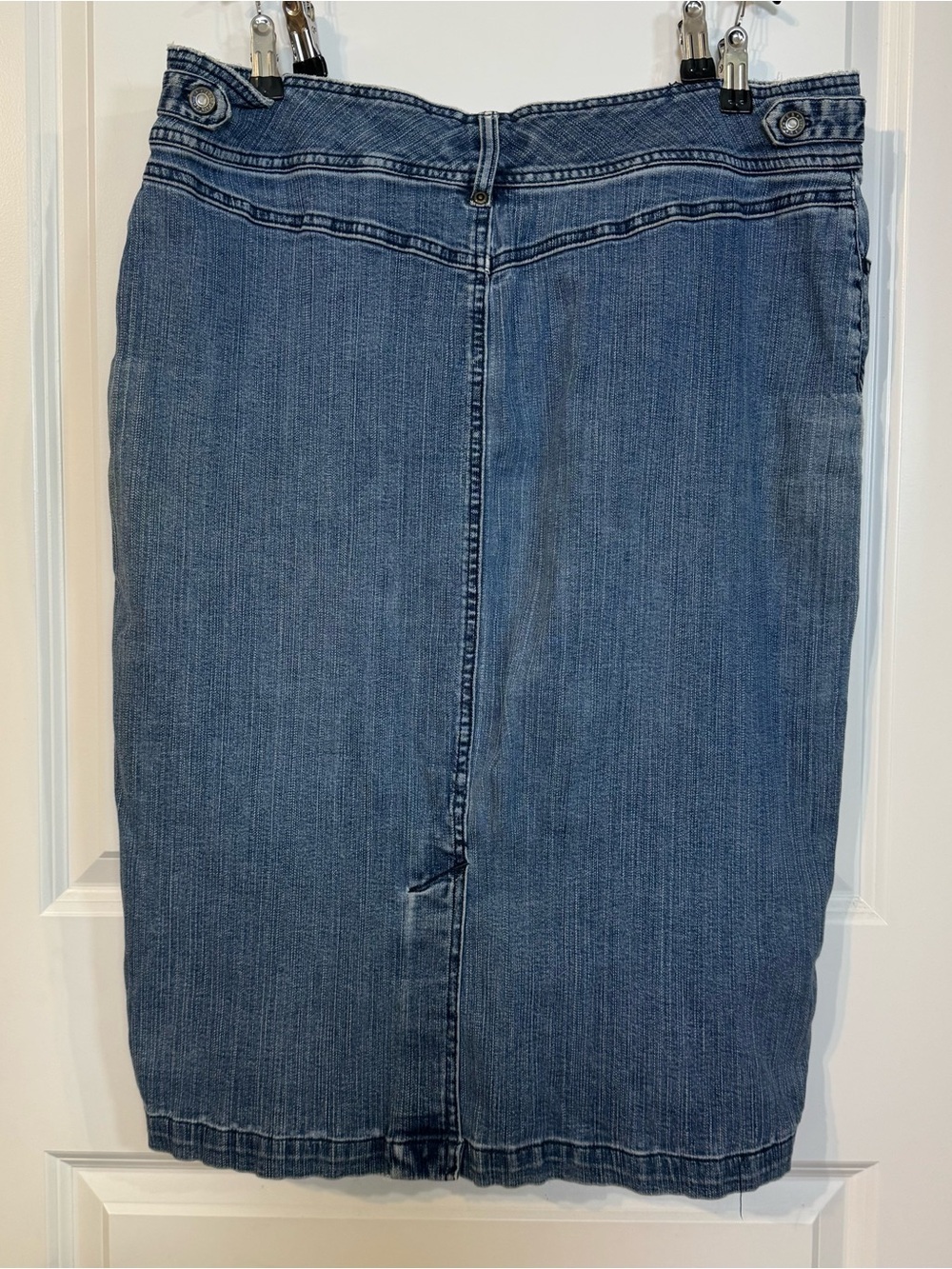 Crazy Horse by Liz Claiborne Women’s Denim Skirt Blue Stretch Jean Knee Length - Picture 3 of 5
